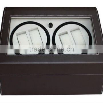 Fancy leather automatic watch winder case