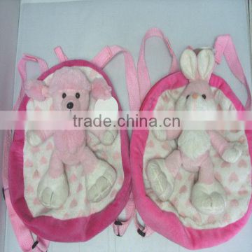 Pink Seires Animal Image Plush Baby Bag
