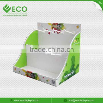 Easy Assemble Cardboard Material Paper Stationery Counter Display Box with Pegs