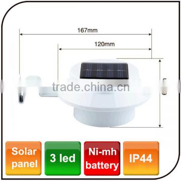 Outdoor waterproof powered by solar panel 2V/100mA garden led solar fence lamp