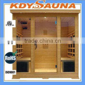 2015 hot sale tempered glass view 4 person far infrared sauna