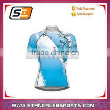 Stan Caleb Full sublimation dry fit zip up women cycling jersey
