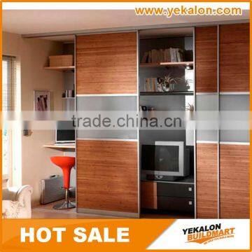 Particle board with melamine and frosted glass inserted sliding door wardrobe/closet
