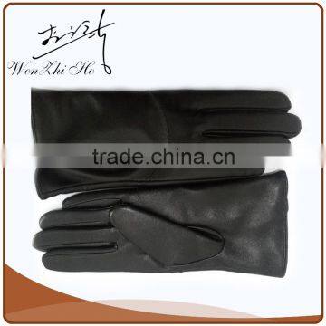 Men Outdoor Sports Black Leather Gloves With Zipper