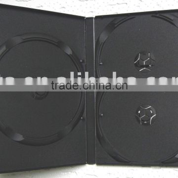 14mm Plastic Black Cover DVD Case Without Tray For 3 Disc