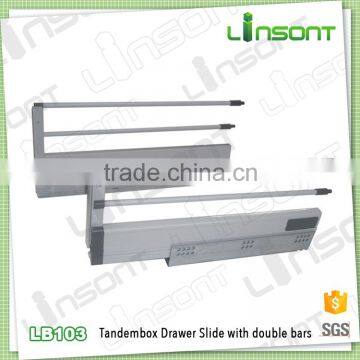 Hardware supplies full extension soft close tandem box round rail furniture drawer slides