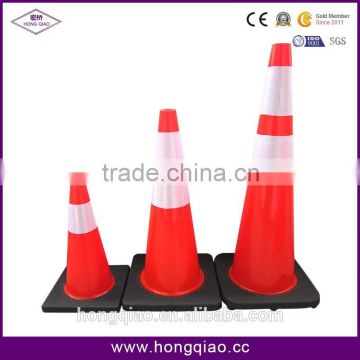 China Interlock 30cm/45cm/70cm/90cm black base fluorescent traffic cones