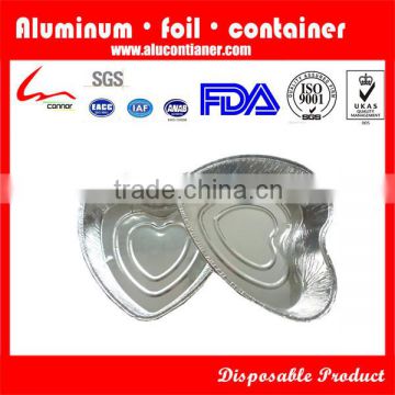 New Style Disposable Top Grade Cake Packing Heart-shaped Aluminum Foil Container