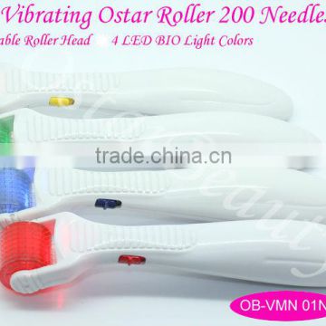 Top-sale vibrator with uv skin needle roller electric massager 200 needles OB-VMN 01