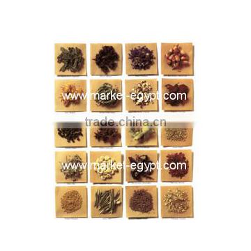 Anise-Marjoram-Chamomile-Cinnamon-Hibiscus-Peppermint herbs