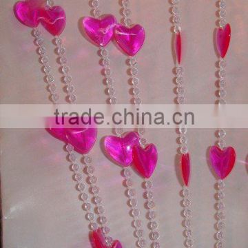 Pink color plastic bead curtain
