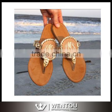 Women Flat Leather Personalized Sandals