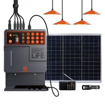 PYAGo Pay As You Go Solar Home Power Systems with 4 LED Bulbs Radio Solar Mobile Phone Charging