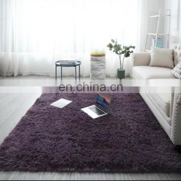 Household modern bedroom shag pile sponge back floor carpet rug