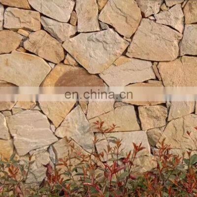 Factory Direct Sales Cheap Natural Irregular Wall Cladding Decorative wall cladding Stone Panels yellow Sandstone pieces