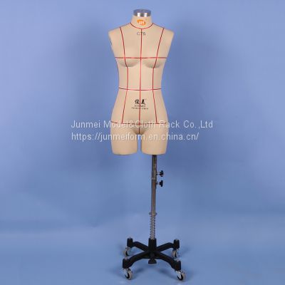 Wholesale white color fiberglass made tailor mannequins female body curvy half-body torso dummy for women's lingerie