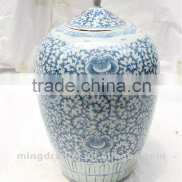 Chinese antique blue& white flower ceramic porcelain