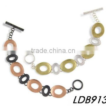 Gold and Gun Metal Alloy Interval Bracelets Fashion Jewelry