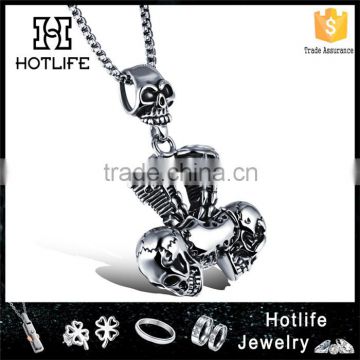 wholesale fashion skull holder necklace in hot sale stainless steel necklace