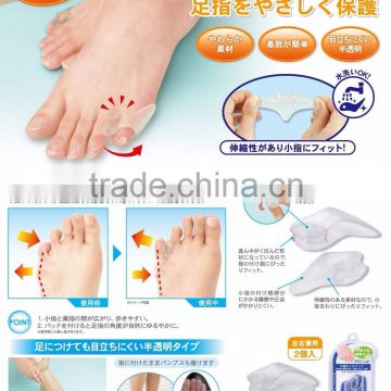 Various types of easy to wear heel slips and toe pad foot care goods