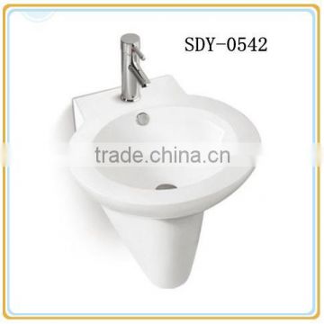 sanitary ware ceramic wash wall-hung basin bathroom one piece pedestal basin