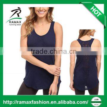 Ramax Custom Women Wholesale Racerback Lace Yoga Fitness Tank Tops