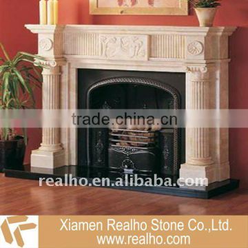 marble column fireplace mantel