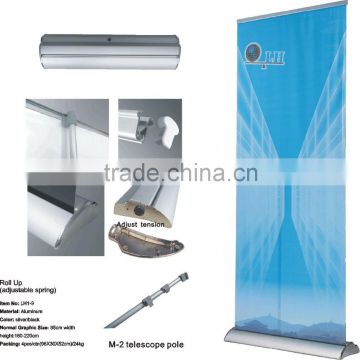 Good quality adjustable sping aluminium roll up display banner stand