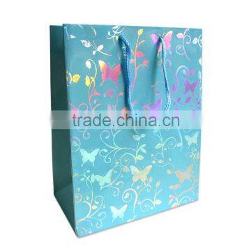 costom logo metalic hotstamping shining art paper bag