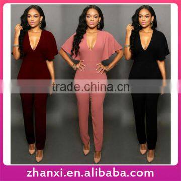 Wholesale butterfly cap girls fashion jumpsuits sexy overalls womens custom bodysuits