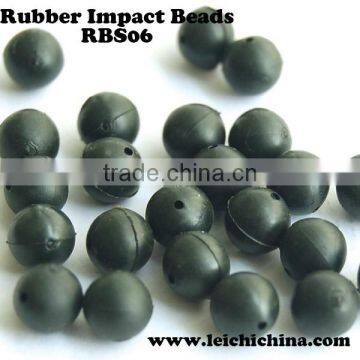 Rubber impact fishing beads