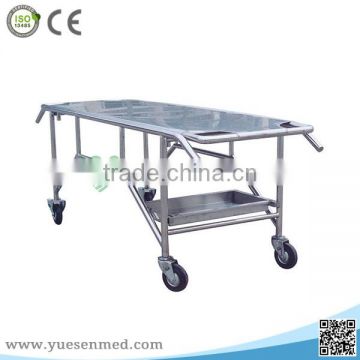 YSTSC-2A good price stainless steel funeral stretcher cheap mortuary trolley