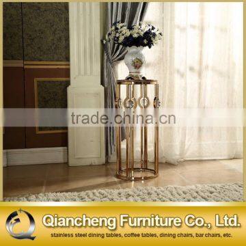 Gold Round Stainless Steel Modern Flower Stand