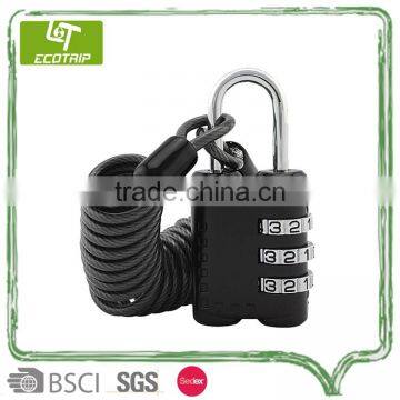 2015 New product ET-8305 Coiled Wire Combination Lock for security