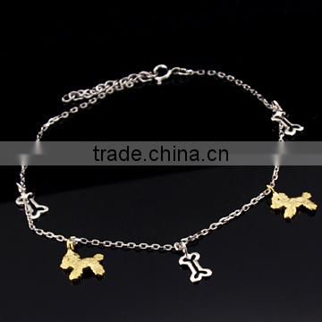 Factory bracelets jewelry rhodium rose gold plated silver bracelets