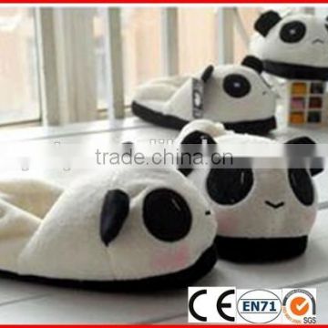 lovely animal panda shaped plush indoor slippers