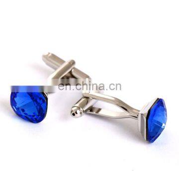 Luxury cufflinks blue crystal square for mens cuff
