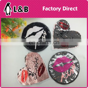 fashion design double side patch with colorful sequin