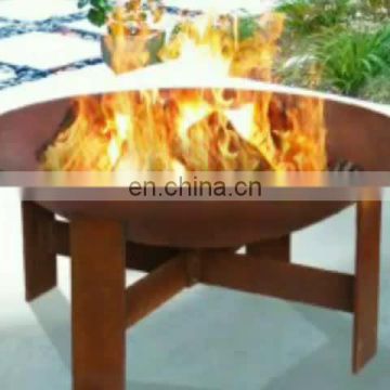 LARGE ANTIQUE FIRE PIT CORTEN STEEL FIRE RING INDOOR