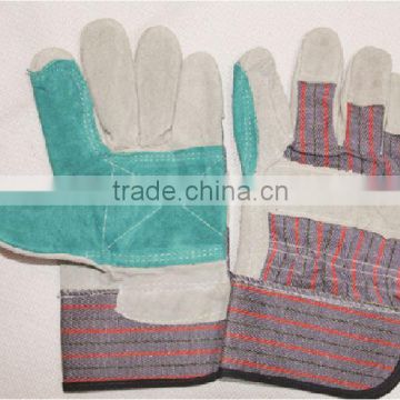 leather gloves good qualilty cow split double palm wholesale alibaba low price