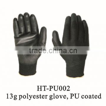 top seller of 13g black/grey/colour pattern PU gloves
