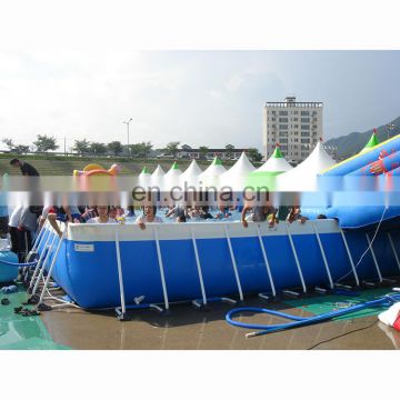 Commercial Portable PVC Inflatable Water Pool Rectangular Metal Frame Swimming Pool for sale