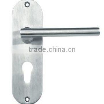 Solid Stainless Steel Lever Door Handle with Plate