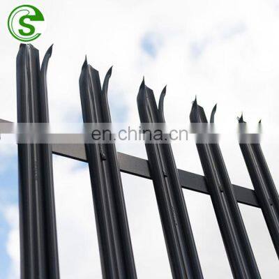 Residential area used High security fencing triple top palisade fencing with D type pale