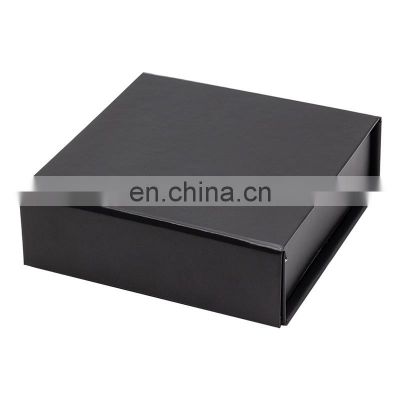 Custom premium black magnetic closure small tiny gift packaging box wholesale
