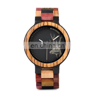 BOBO BIRD Custom Logo Design Elegance Quartz Wood Watch Unique Couple Lover Watch Gift for Men