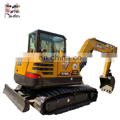 Sany SY60  Mini Crawler Excavator China made earth-moving machine 6 ton digger second hand cheap