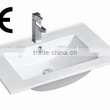 High quality bathroom thin edge cabinet basin/ceramic counter top basin (BSJ-9060E)