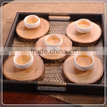 Thai solid wood teacup mat by handmade