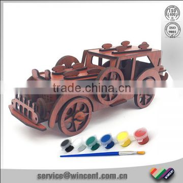 Luxurious classic cars Laser cutting wooden puzzle for kids
